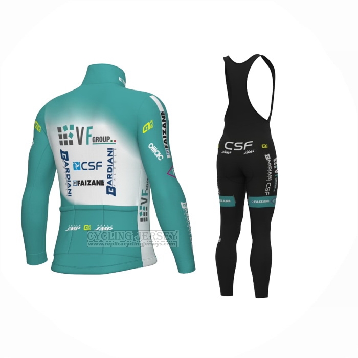 2024 Cycling Jersey Bardiani Csf Faizane Light Blue Long Sleeve And Bib Short